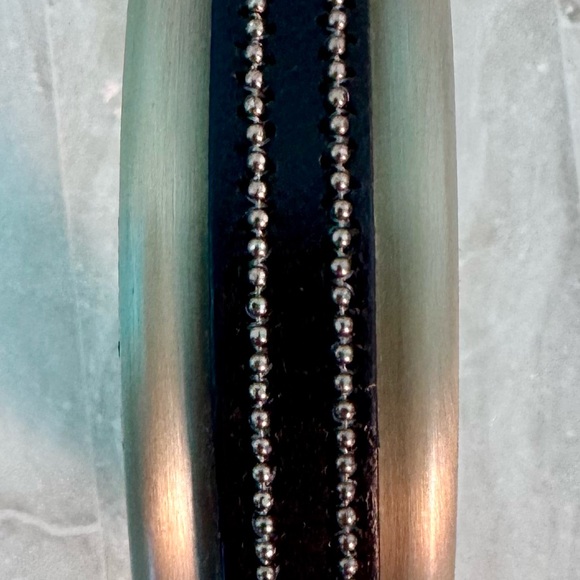 Brunello Cucinelli elegant cuff bracelet, metal leather...